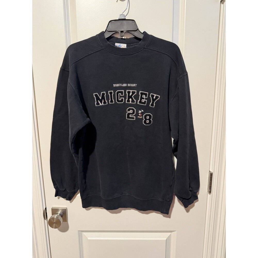 Vintage  Disney Disneyland Resort Mickey #28 Black Sweatshirt Men Women Adult S